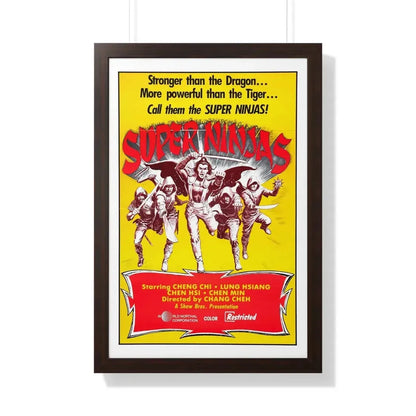 SUPER NINJAS 1982 - Framed Movie Poster 20" x 30" Walnut - The Sticker Space