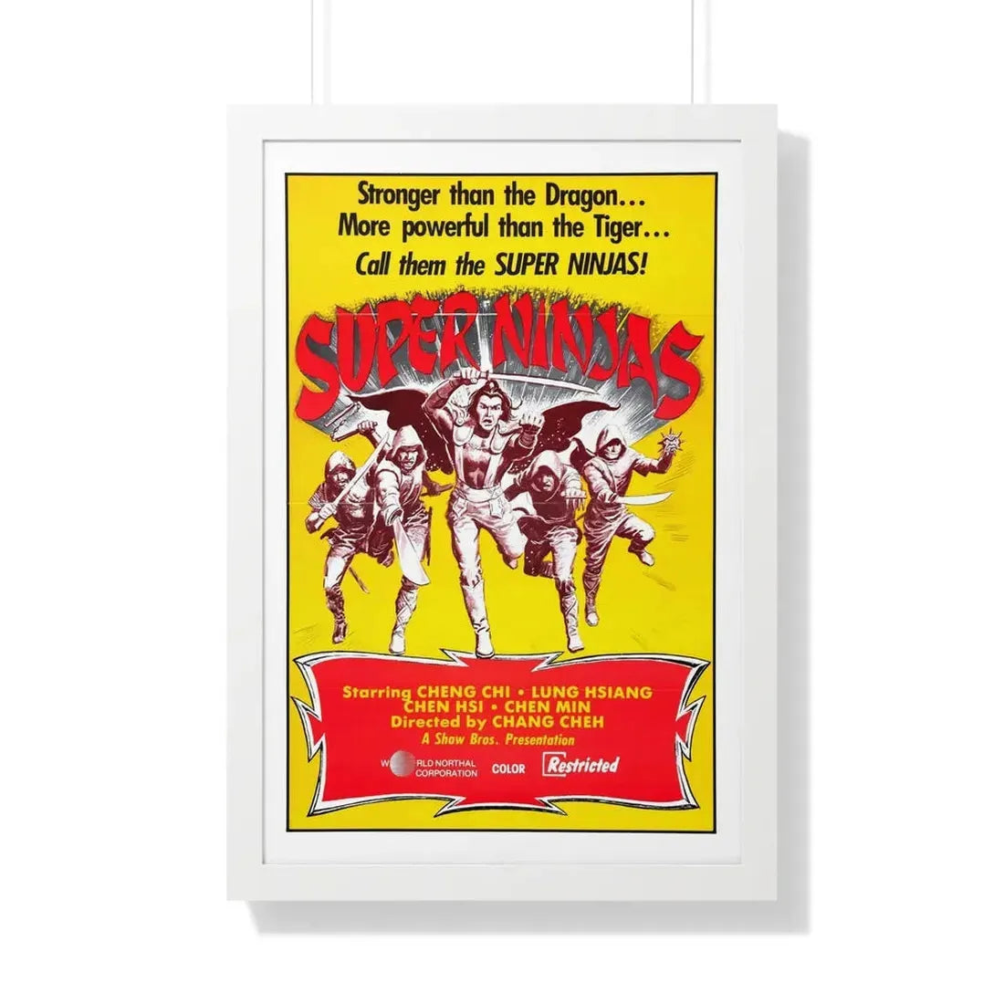 SUPER NINJAS 1982 - Framed Movie Poster 20" x 30" White - The Sticker Space