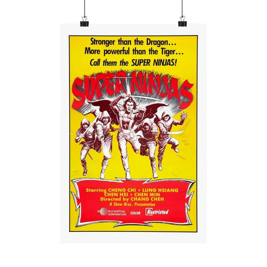 SUPER NINJAS 1982 - Paper Movie Poster 12″ x 18″ Matte - The Sticker Space