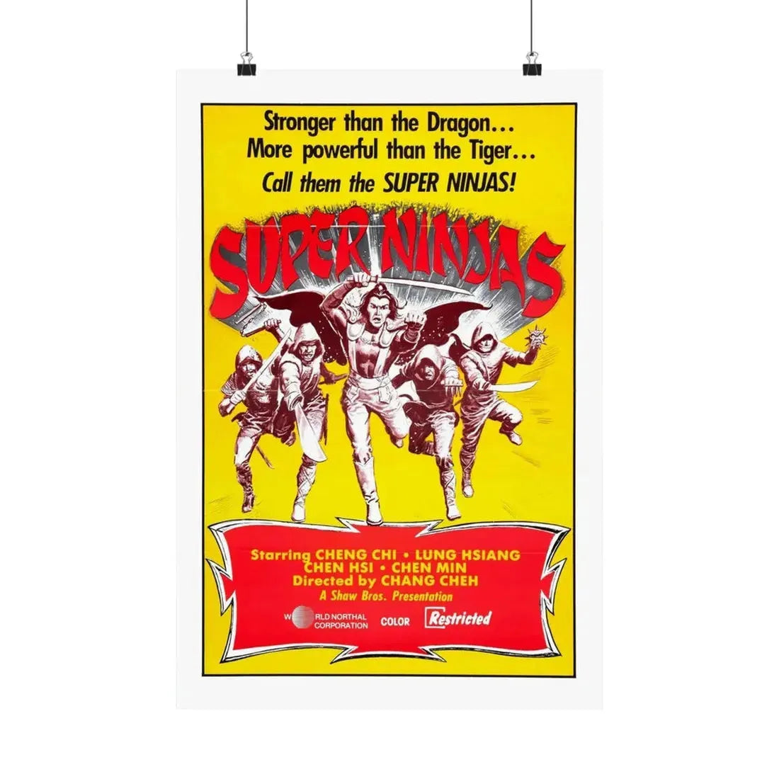 SUPER NINJAS 1982 - Paper Movie Poster 16″ x 24″ Matte - The Sticker Space