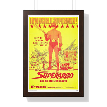 SUPERARGO AND THE FACELESS GIANTS 1968 - Framed Movie Poster-16″ x 24″-The Sticker Space