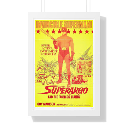 SUPERARGO AND THE FACELESS GIANTS 1968 - Framed Movie Poster-16″ x 24″-The Sticker Space