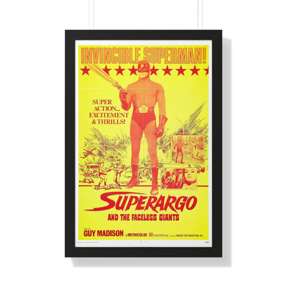 SUPERARGO AND THE FACELESS GIANTS 1968 - Framed Movie Poster-20" x 30"-The Sticker Space