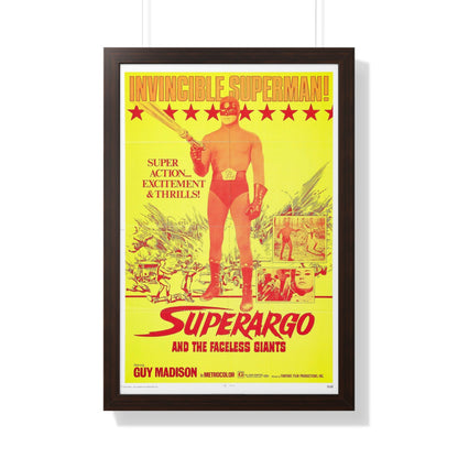 SUPERARGO AND THE FACELESS GIANTS 1968 - Framed Movie Poster-20" x 30"-The Sticker Space