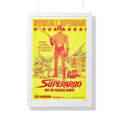 SUPERARGO AND THE FACELESS GIANTS 1968 - Framed Movie Poster-20" x 30"-The Sticker Space