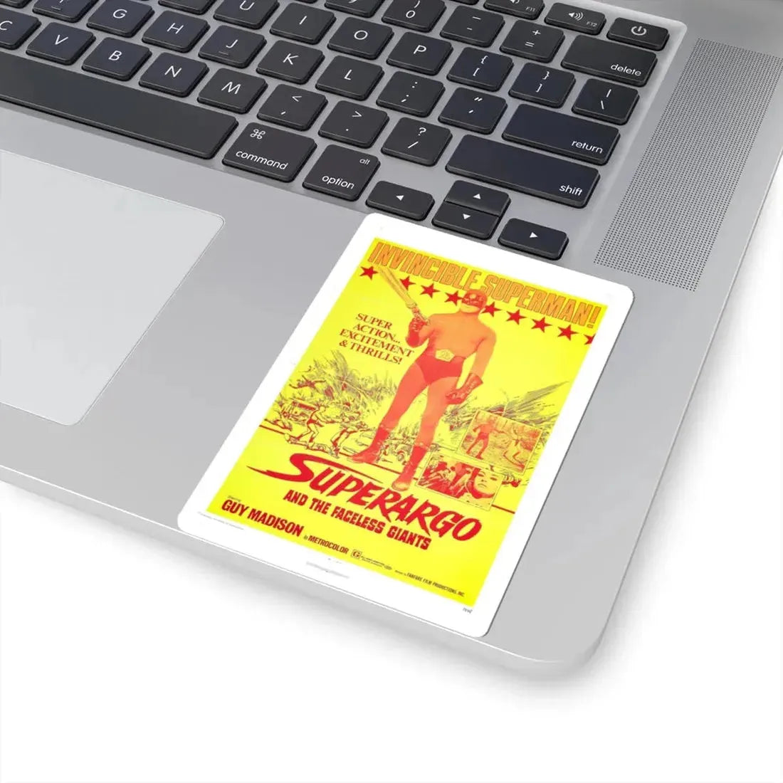 SUPERARGO AND THE FACELESS GIANTS 1968 Movie Poster - STICKER Vinyl Kiss-Cut Decal - The Sticker Space