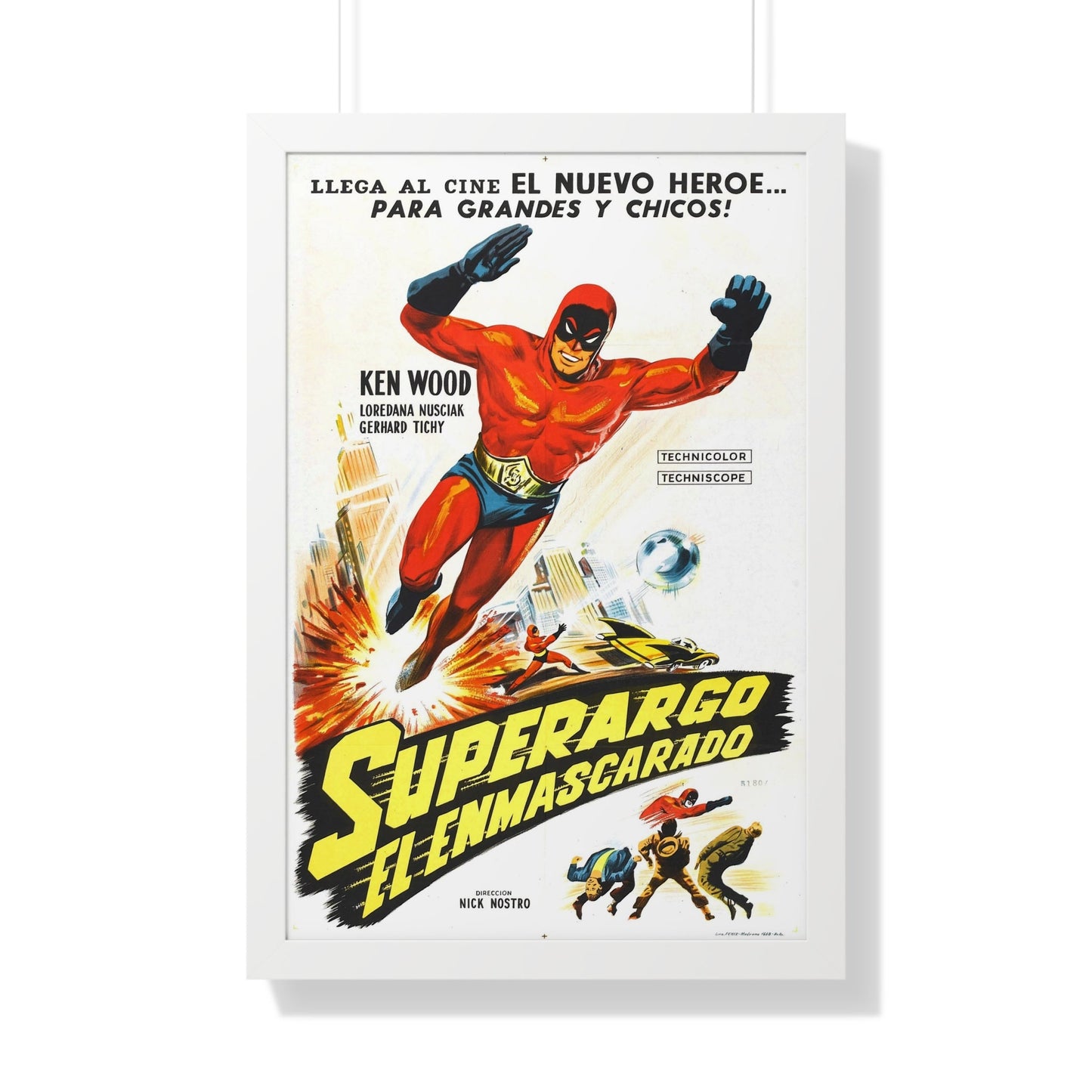 SUPERARGO VS DIABOLICUS (2) 1966 - Framed Movie Poster-20" x 30"-The Sticker Space