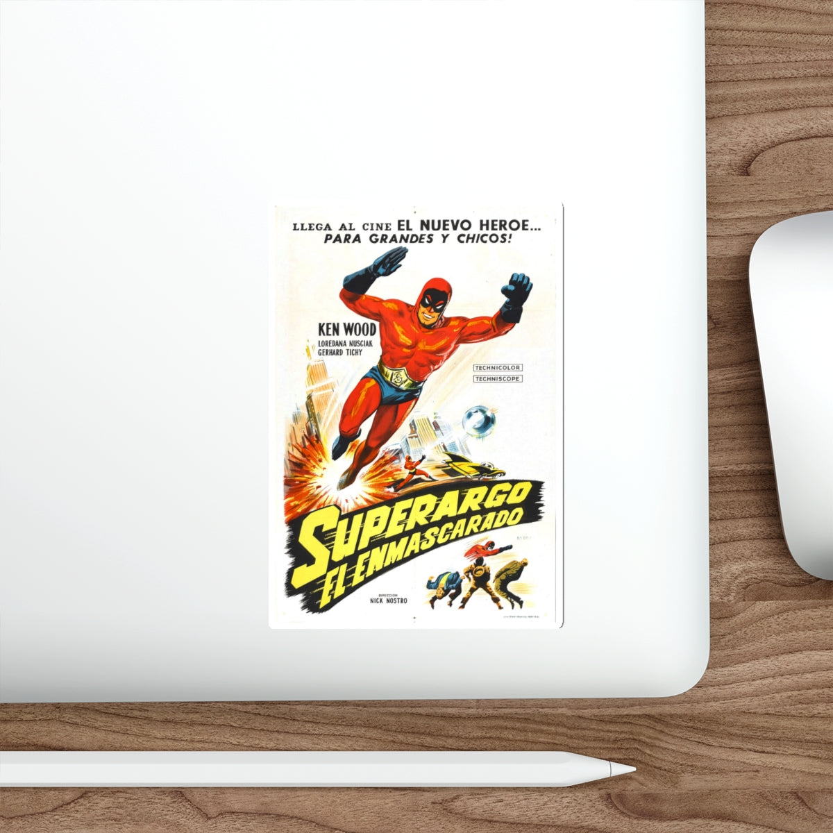 SUPERARGO VS DIABOLICUS (2) 1966 Movie Poster STICKER Vinyl Die-Cut Decal-The Sticker Space