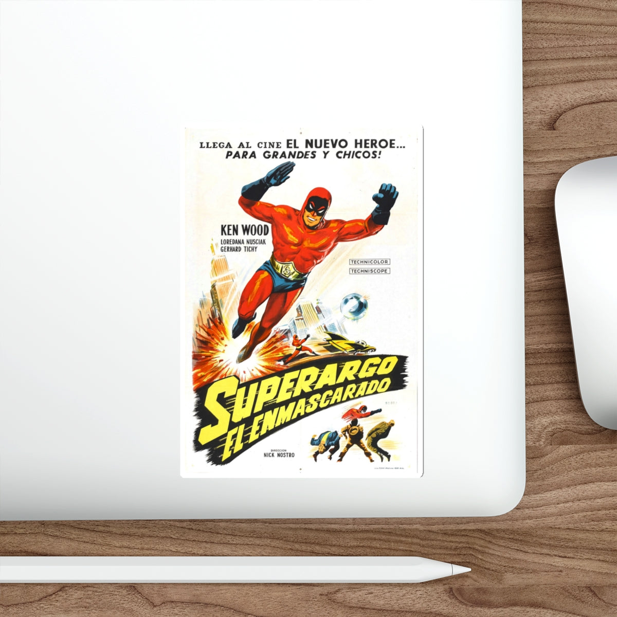 SUPERARGO VS DIABOLICUS (2) 1966 Movie Poster STICKER Vinyl Die-Cut Decal-The Sticker Space