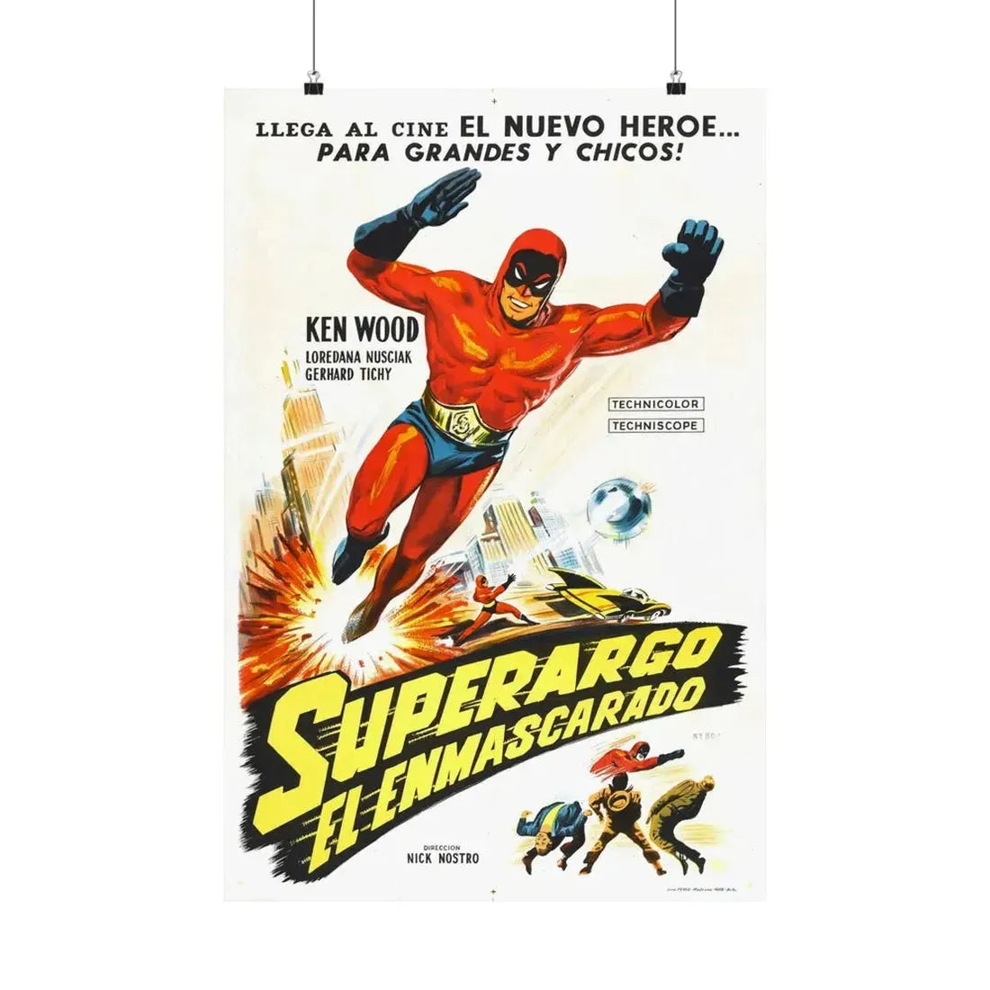 SUPERARGO VS DIABOLICUS (2) 1966 - Paper Movie Poster 20″ x 30″ Matte - The Sticker Space
