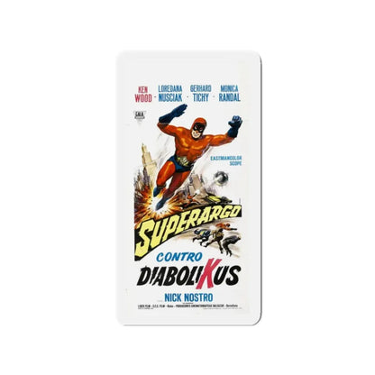 SUPERARGO VS DIABOLICUS (3) 1966 Movie Poster - Refrigerator Magnet 2 Inch Die-Cut - The Sticker Space