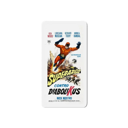 SUPERARGO VS DIABOLICUS (3) 1966 Movie Poster - Refrigerator Magnet 5 Inch Die-Cut - The Sticker Space