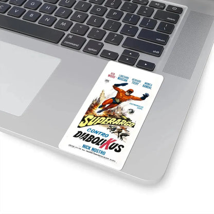 SUPERARGO VS DIABOLICUS (3) 1966 Movie Poster - STICKER Vinyl Kiss-Cut Decal - The Sticker Space