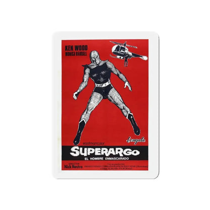 SUPERARGO VS DIABOLICUS (4) 1966 Movie Poster - Refrigerator Magnet 3 Inch Die-Cut - The Sticker Space