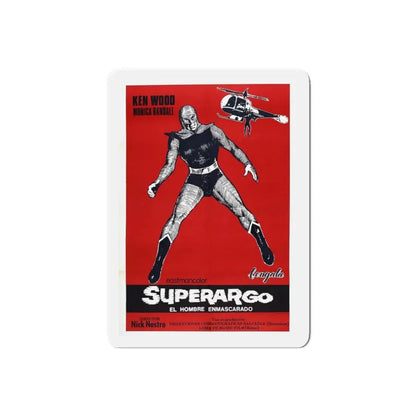 SUPERARGO VS DIABOLICUS (4) 1966 Movie Poster - Refrigerator Magnet 6 Inch Die-Cut - The Sticker Space