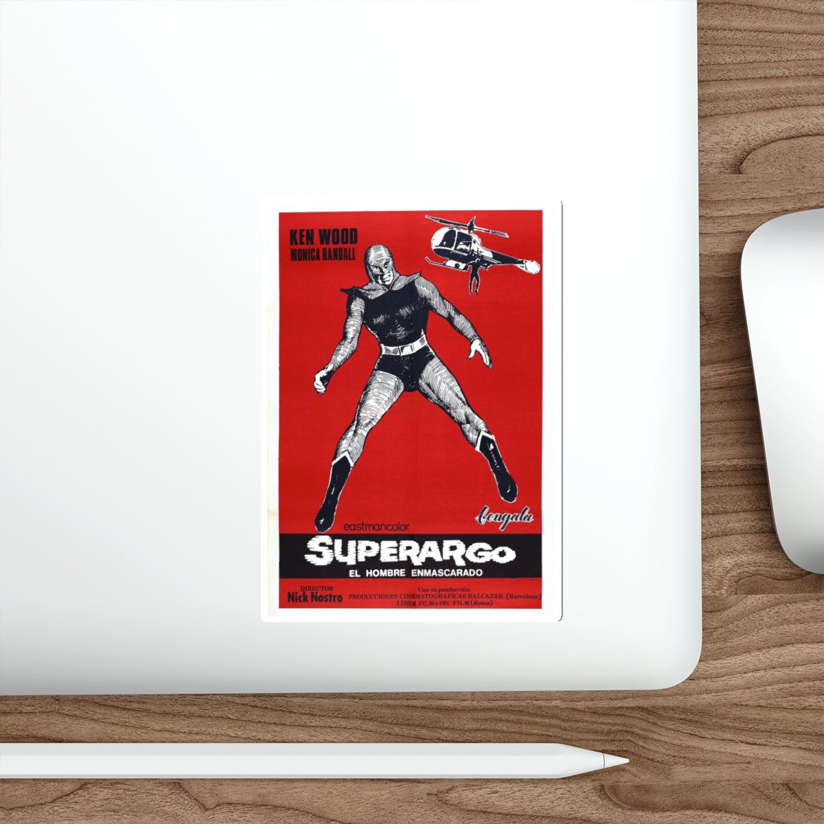 SUPERARGO VS DIABOLICUS (4) 1966 Movie Poster STICKER Vinyl Die-Cut Decal-The Sticker Space