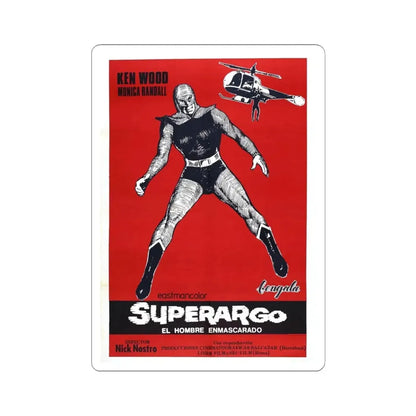 SUPERARGO VS DIABOLICUS (4) 1966 Movie Poster - STICKER Vinyl Kiss-Cut Decal 6 Inch White - The Sticker Space
