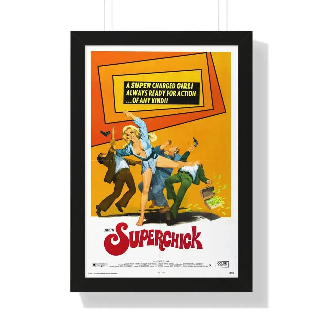 SUPERCHICK 1973 - Framed Movie Poster 16″ x 24″ Black - The Sticker Space
