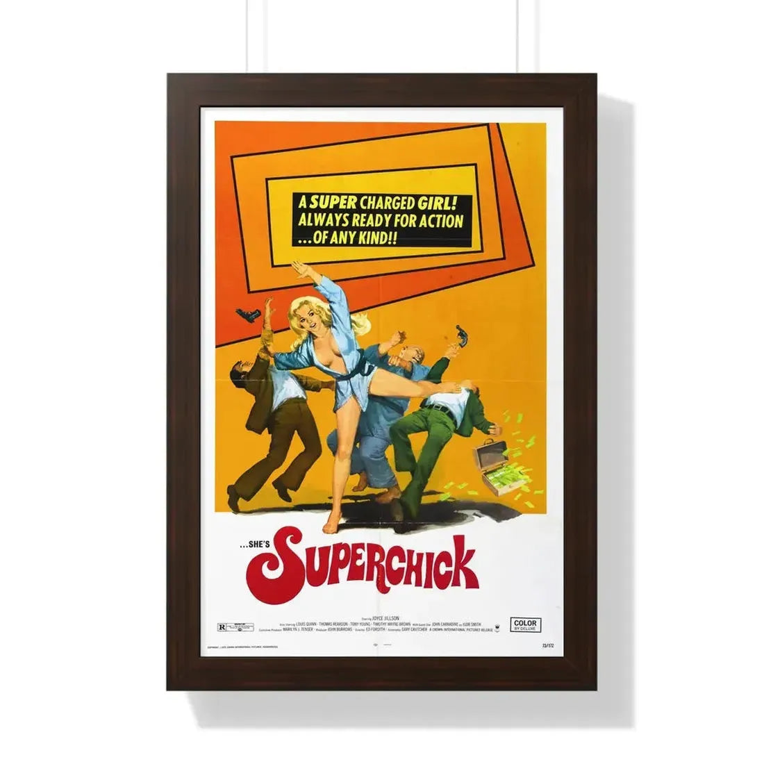 SUPERCHICK 1973 - Framed Movie Poster 16″ x 24″ Walnut - The Sticker Space