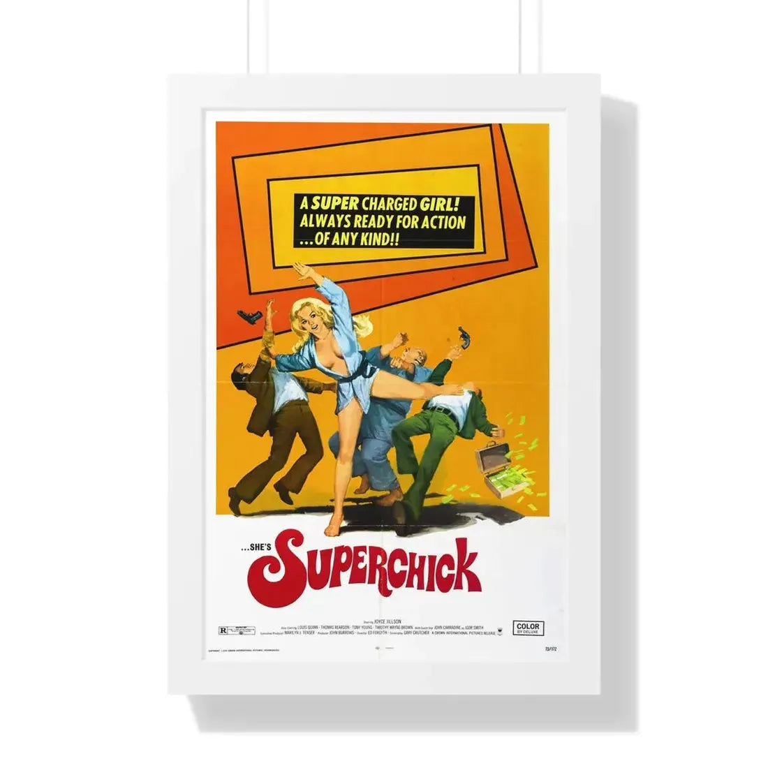 SUPERCHICK 1973 - Framed Movie Poster 16″ x 24″ White - The Sticker Space