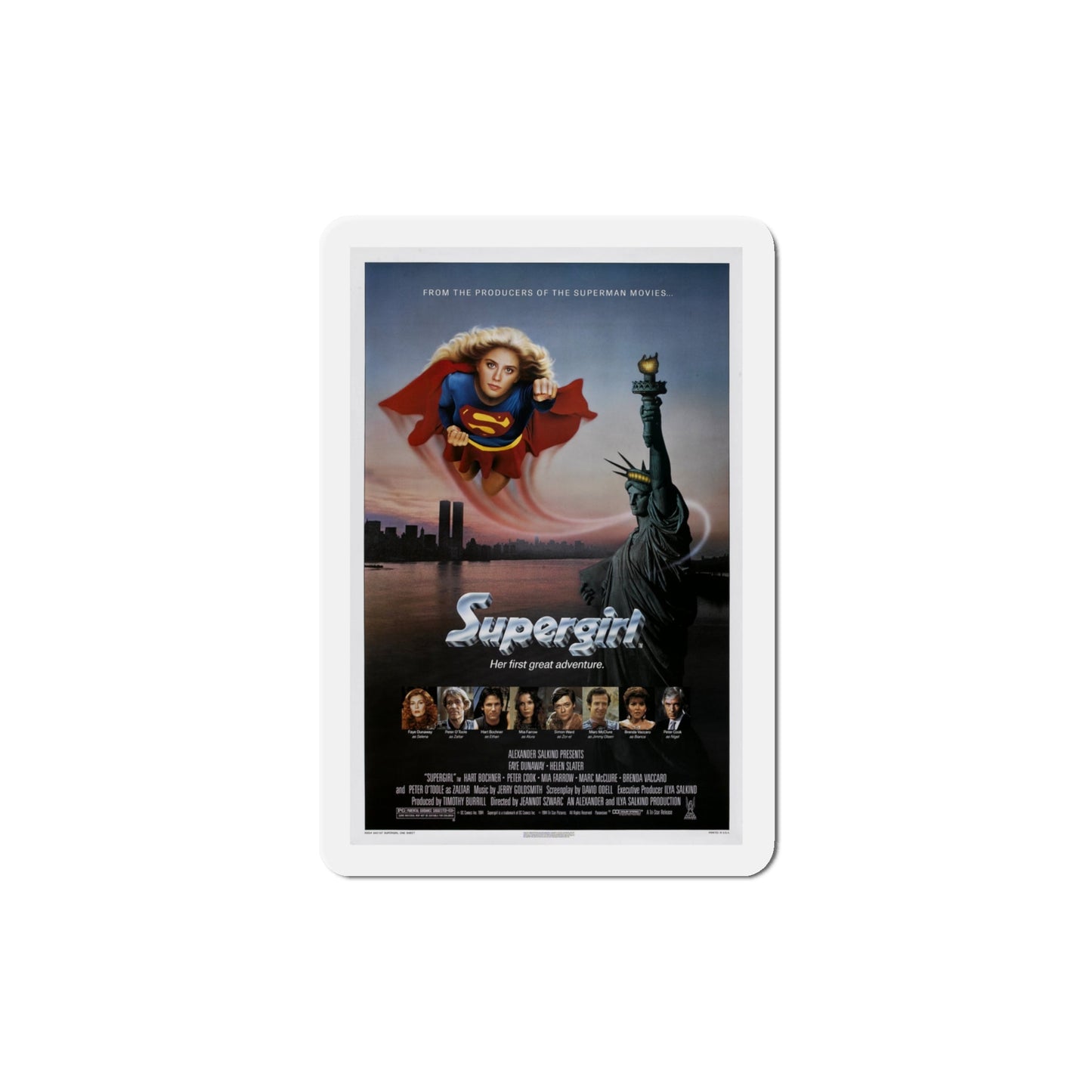 Supergirl 1984 Movie Poster Die-Cut Magnet-4" x 4"-The Sticker Space