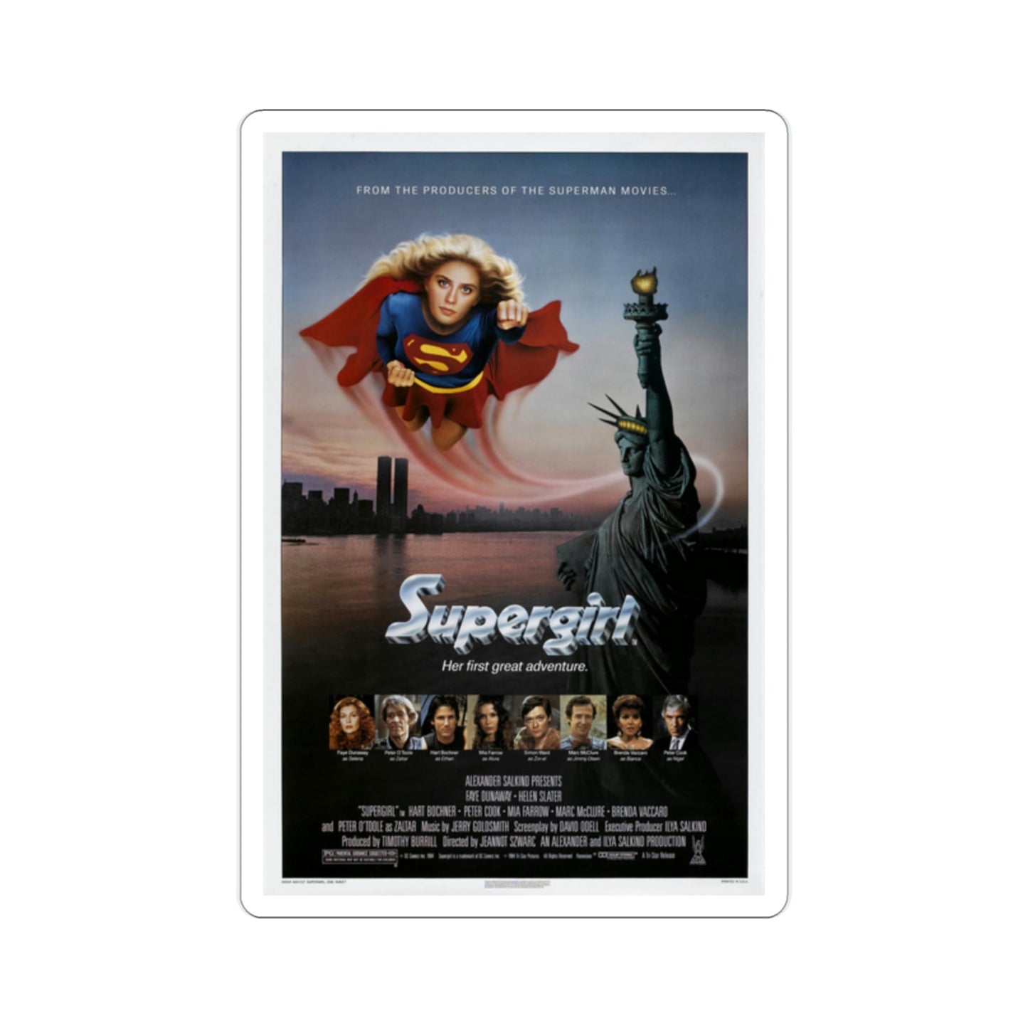 Supergirl 1984 Movie Poster STICKER Vinyl Die-Cut Decal-2 Inch-The Sticker Space