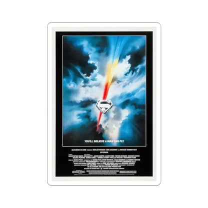 Superman 1978 Movie Poster - STICKER Vinyl Kiss-Cut Decal 6 Inch White - The Sticker Space