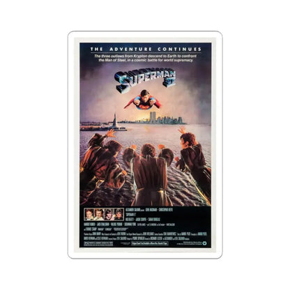 Superman II 1981 Movie Poster - STICKER Vinyl Kiss-Cut Decal 2 Inch White - The Sticker Space