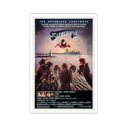 Superman II 1981 Movie Poster - STICKER Vinyl Kiss-Cut Decal 6 Inch White - The Sticker Space
