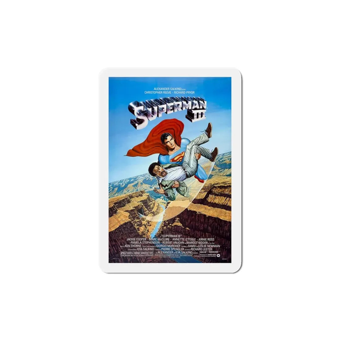 Superman III 1983 Movie Poster Refrigerator Magnet 4 Inch - The Sticker Space