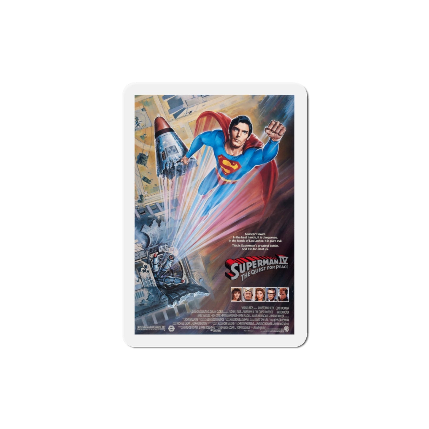 Superman IV The Quest for Peace 1987 Movie Poster Die-Cut Magnet-3" x 3"-The Sticker Space