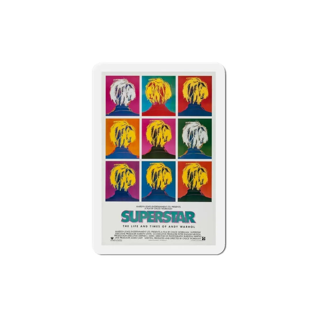 Superstar The Life and Times of Andy Warhol 1990 Movie Poster Refrigerator Magnet 5 Inch - The Sticker Space