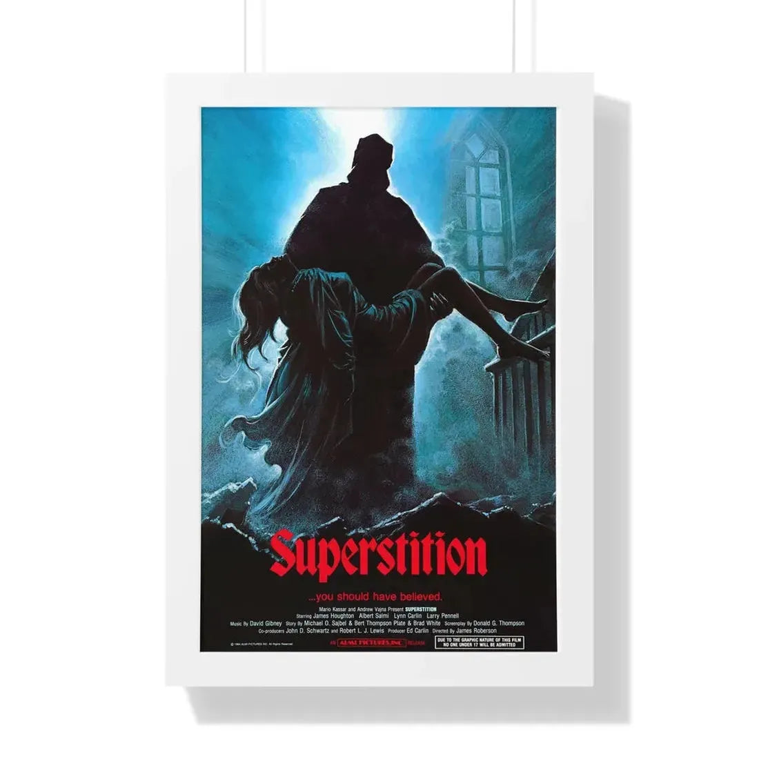 SUPERSTITION 1982 - Framed Movie Poster 16″ x 24″ White - The Sticker Space