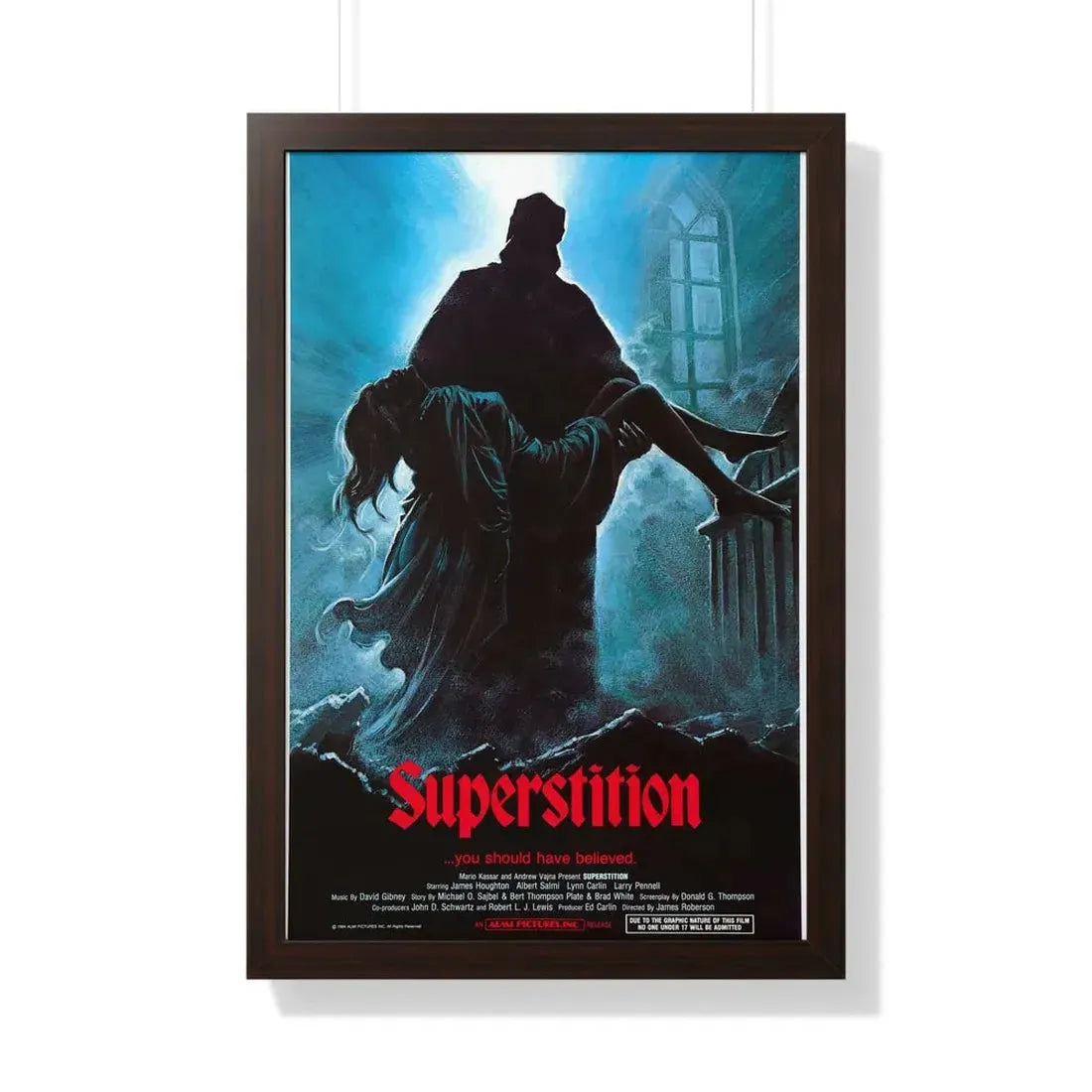 SUPERSTITION 1982 - Framed Movie Poster 20" x 30" Walnut - The Sticker Space