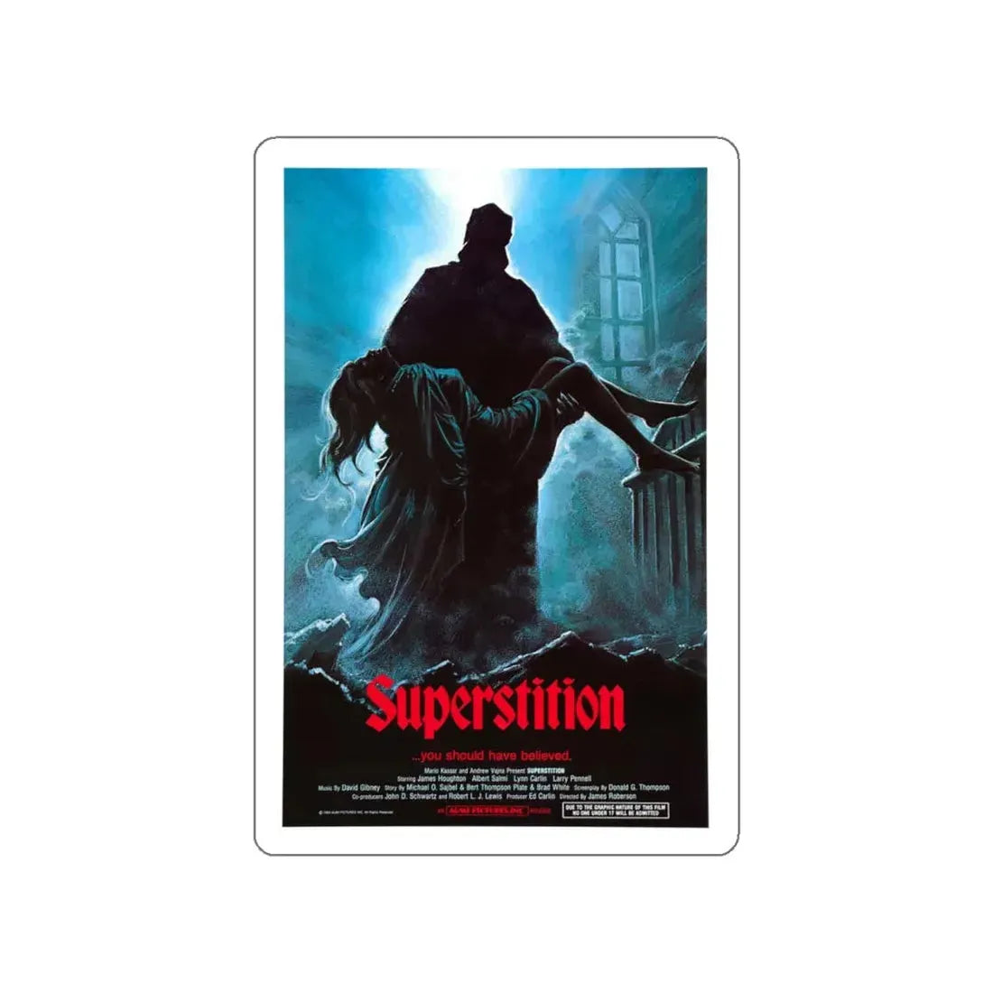 SUPERSTITION 1982 Movie Poster STICKER Vinyl Die-Cut Decal 6 Inch - The Sticker Space