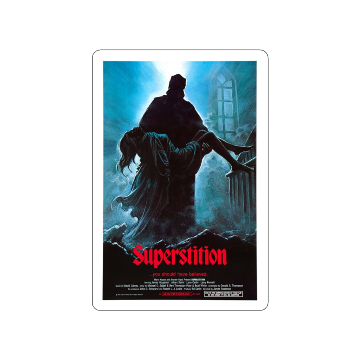 SUPERSTITION 1982 Movie Poster STICKER Vinyl Die-Cut Decal-White-The Sticker Space