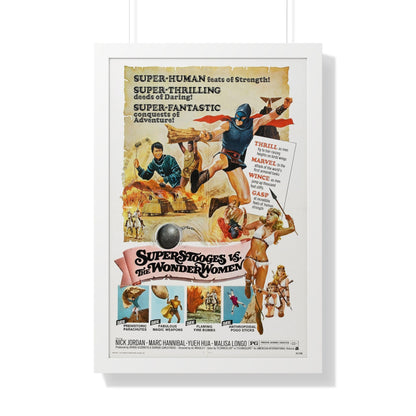 SUPERSTOOGES VS THE WONDER WOMEN (AMAZONS AGAINS SUPERMEN) 1974 - Framed Movie Poster-20" x 30"-The Sticker Space