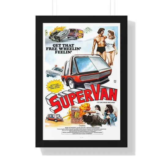 SUPERVAN 1977 - Framed Movie Poster 16″ x 24″ Black - The Sticker Space
