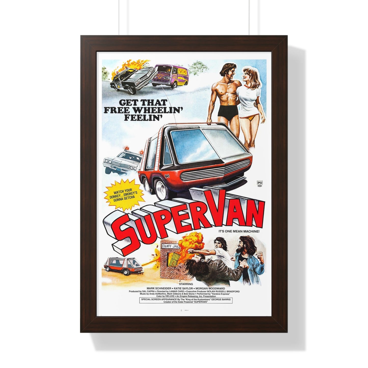 SUPERVAN 1977 - Framed Movie Poster-16″ x 24″-The Sticker Space