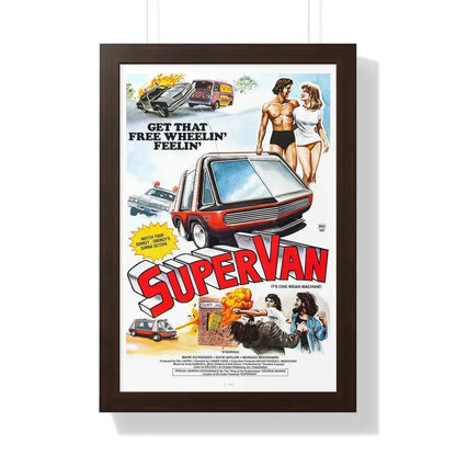 SUPERVAN 1977 - Framed Movie Poster 16″ x 24″ Walnut - The Sticker Space