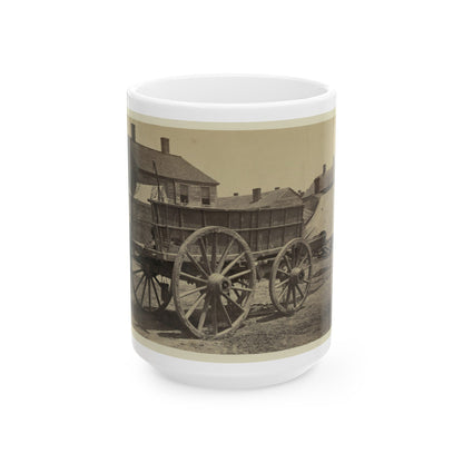 Supply Wagon, Probably In A Civil War Military Facility (U.S. Civil War) White Coffee Mug-15oz-The Sticker Space