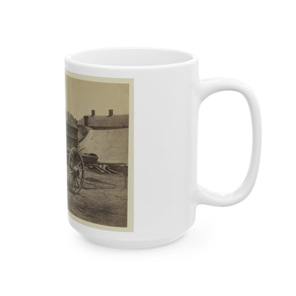 Supply Wagon, Probably In A Civil War Military Facility (U.S. Civil War) White Coffee Mug-The Sticker Space