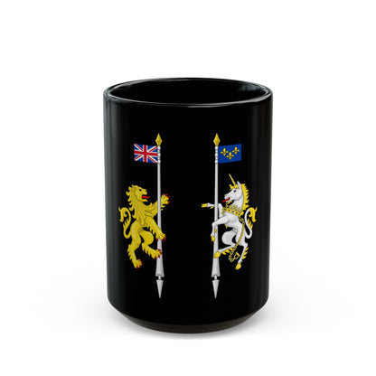 Supporters from the coat of arms of Canada - Black Coffee Mug-15oz-The Sticker Space