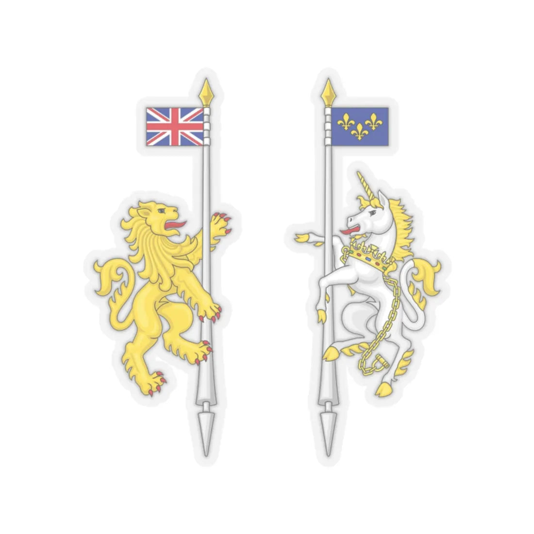 Supporters from the coat of arms of Canada - STICKER Vinyl Kiss-Cut Decal 2 Inch Transparent - The Sticker Space