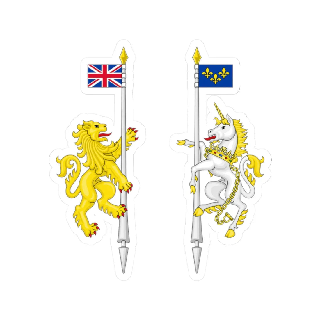 Supporters from the coat of arms of Canada - STICKER Vinyl Kiss-Cut Decal 2 Inch White - The Sticker Space
