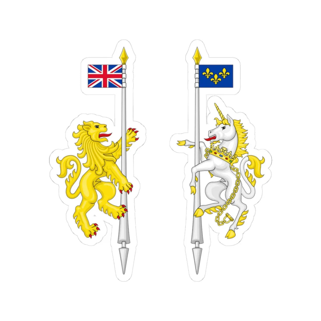 Supporters from the coat of arms of Canada - STICKER Vinyl Kiss-Cut Decal 3 Inch White - The Sticker Space