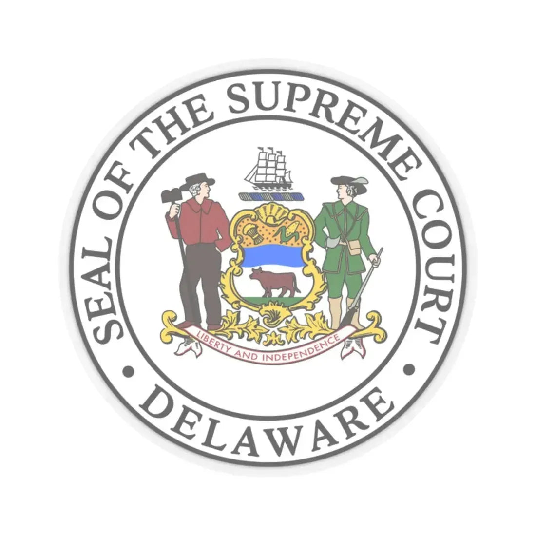 Supreme Court of Delaware - STICKER Vinyl Kiss-Cut Decal 2 Inch Transparent - The Sticker Space