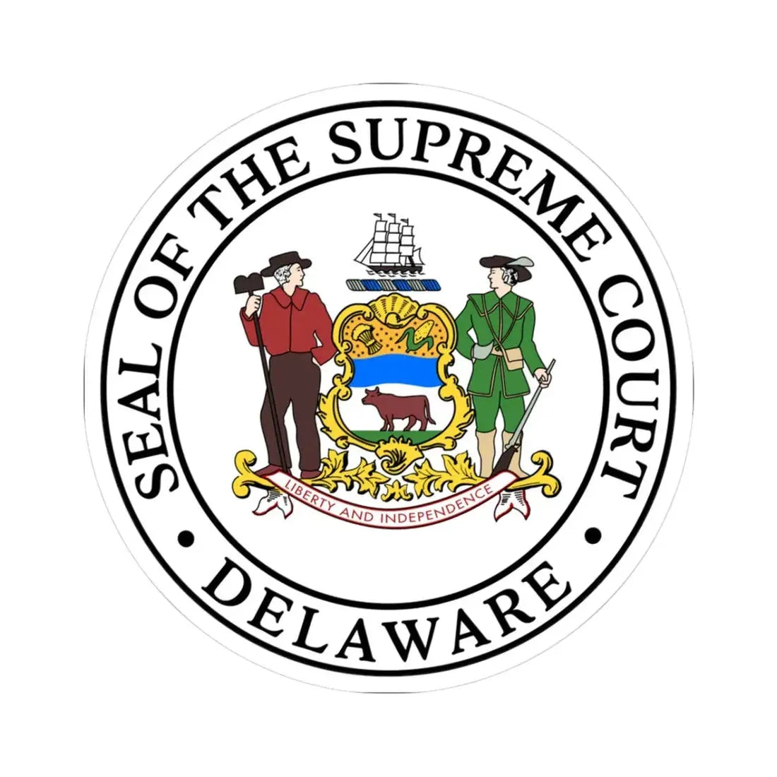 Supreme Court of Delaware - STICKER Vinyl Kiss-Cut Decal 3 Inch White - The Sticker Space
