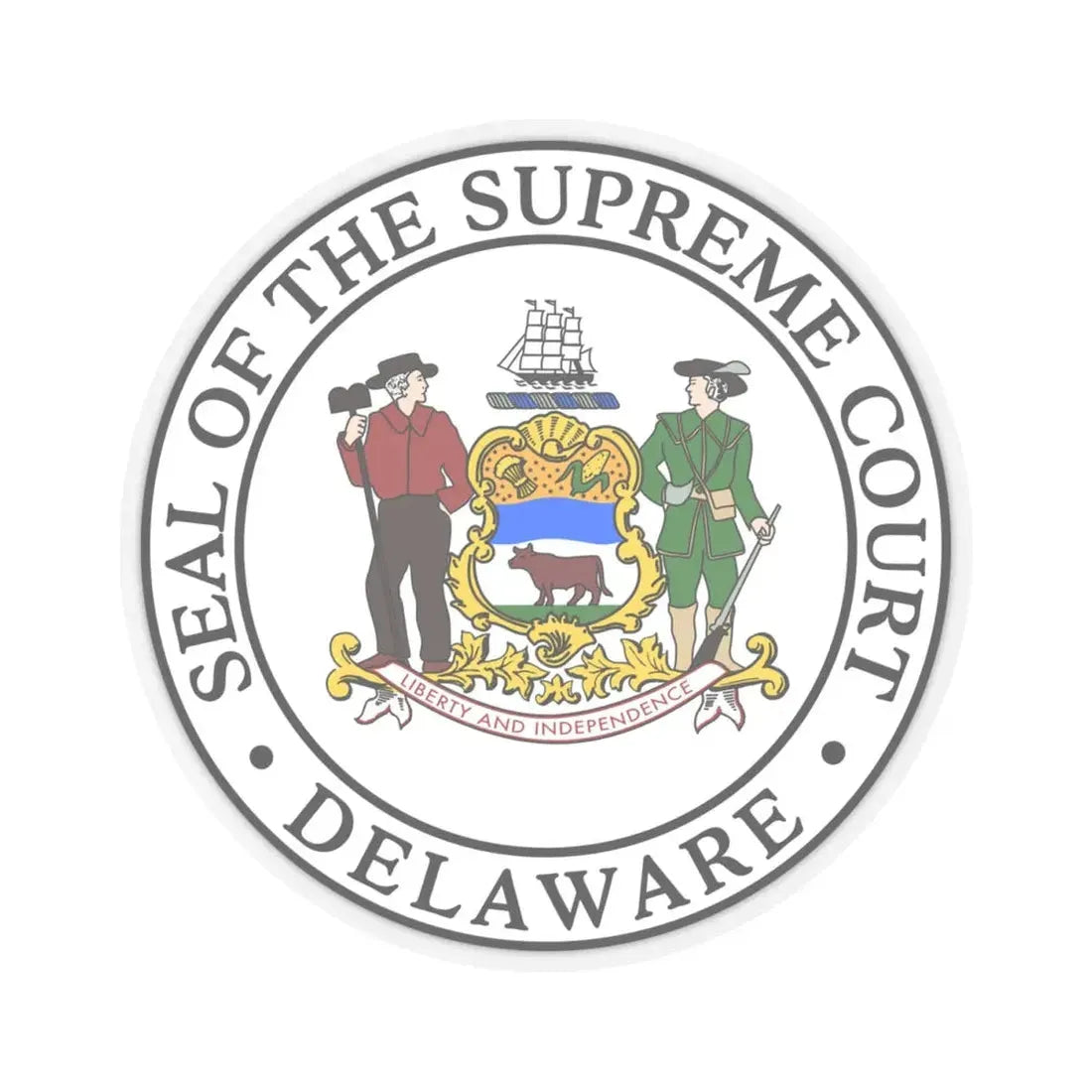 Supreme Court of Delaware - STICKER Vinyl Kiss-Cut Decal 4 Inch Transparent - The Sticker Space