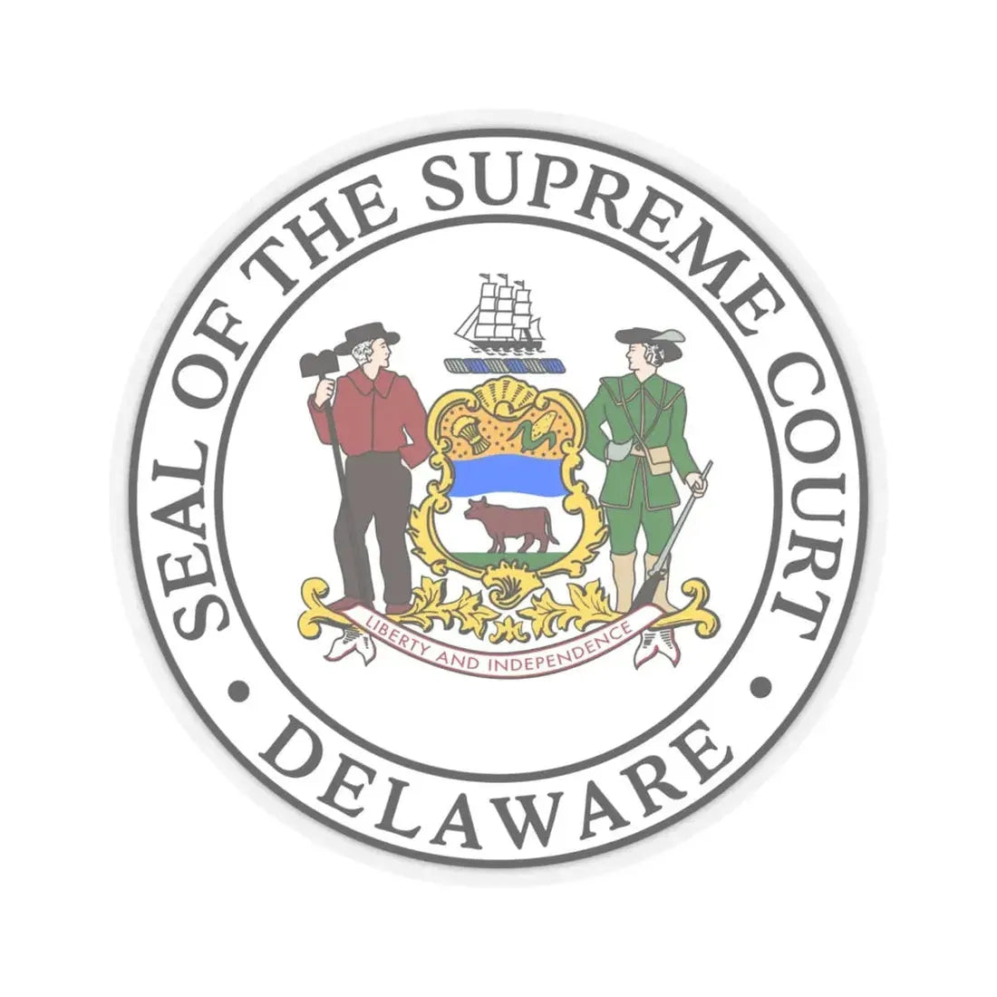 Supreme Court of Delaware - STICKER Vinyl Kiss-Cut Decal 6 Inch Transparent - The Sticker Space